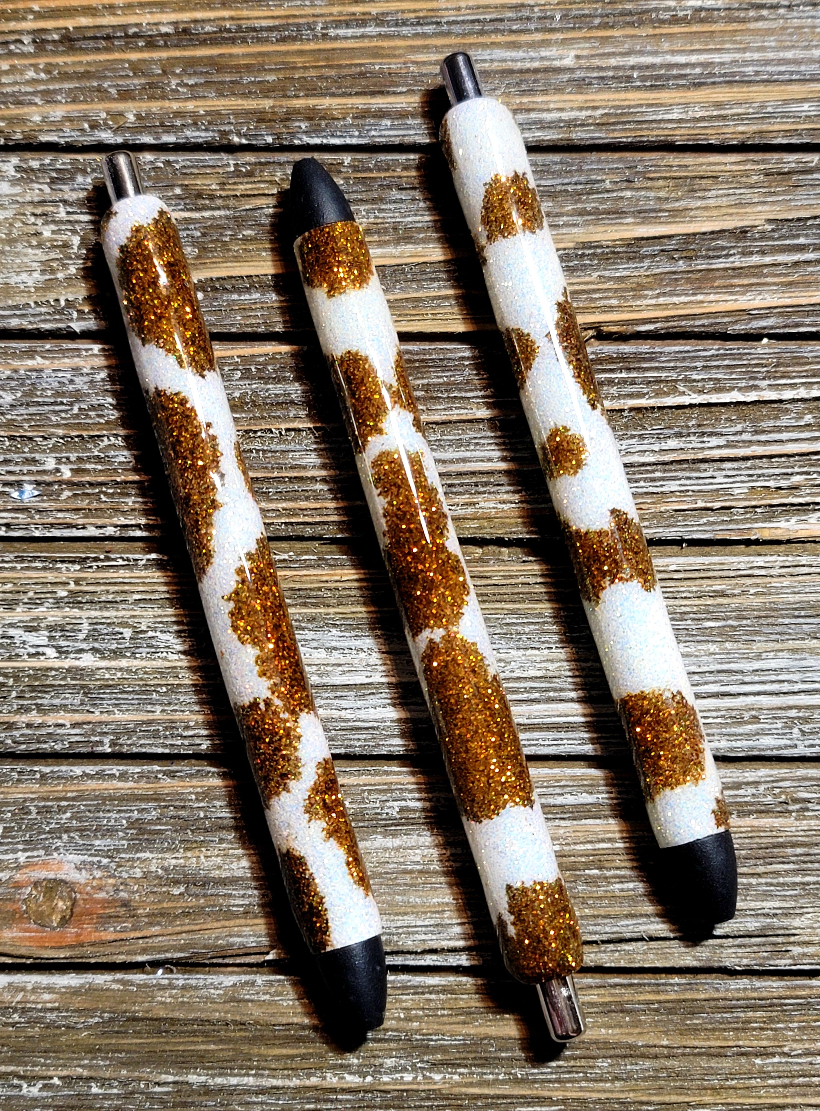 Cow Print Epoxy Glitter Pen  Glitter pens, Custom pens, Cow pen