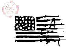 Load image into Gallery viewer, American Flag Made From Guns Decal
