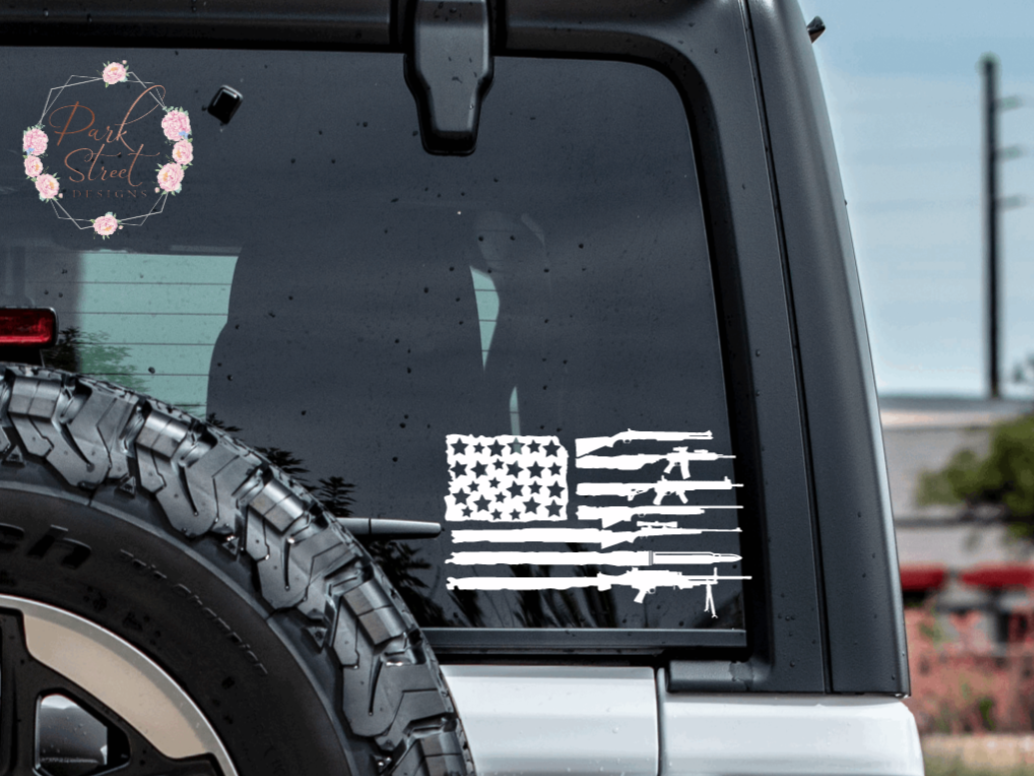 American Flag Made From Guns Decal – Park Street Designs